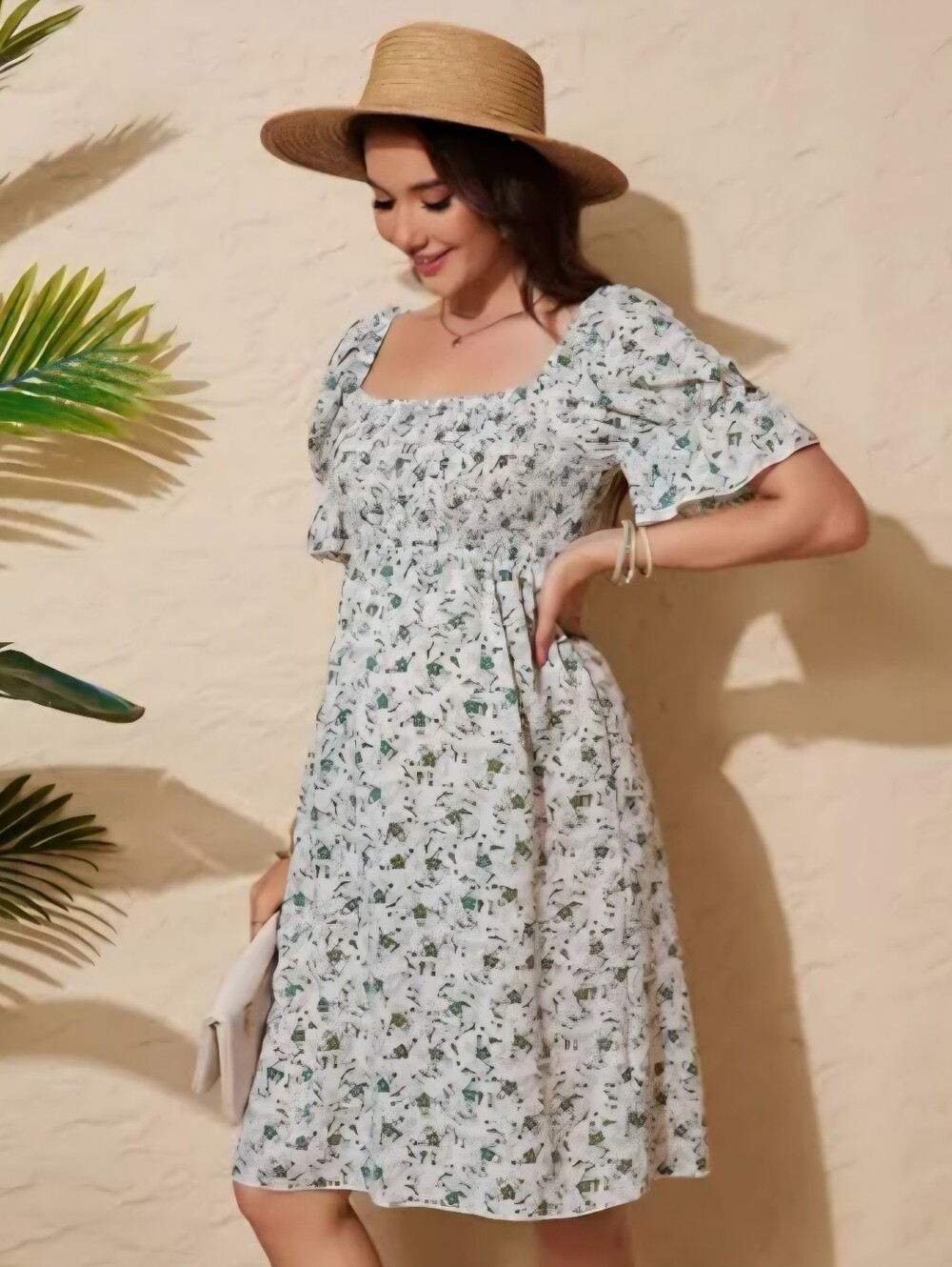 Square Neck Ruffle Dress - Picture 3 of 5